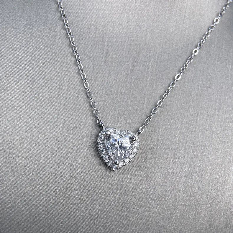MuShan Luxury Jewelry 925 Sterling Silver Pendant Locket Heart Moissanite Non Tarnish for Daughter Real Gold Plated MST Patent
