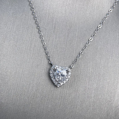 MuShan Luxury Jewelry 925 Sterling Silver Pendant Locket Heart Moissanite Non Tarnish for Daughter Real Gold Plated MST Patent