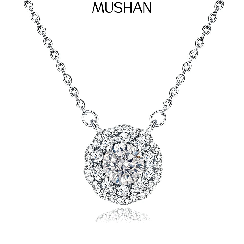 MuShan Designer Jewelry 925 Sterling Silver Locket Necklace Moissanite Diamond Non Tarnish for Mom Rhodium Plated MST Patent
