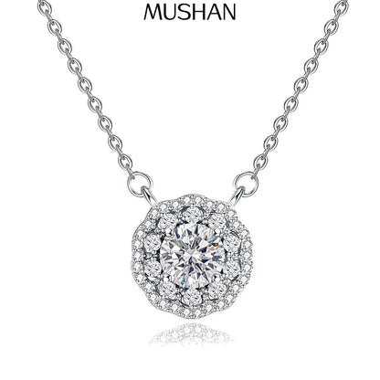 MuShan Designer Jewelry 925 Sterling Silver Locket Necklace Moissanite Diamond Non Tarnish for Mom Rhodium Plated MST Patent
