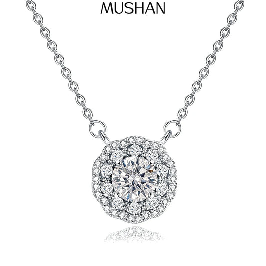 MuShan Designer Jewelry 925 Sterling Silver Locket Necklace Moissanite Diamond Non Tarnish for Mom Rhodium Plated MST Patent