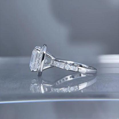 Anillo de lujo MUSHAN de plata de ley 925 con moissanita VVS, anillo casual para esposa, chapado en oro auténtico de 18K, anillos con patente MST