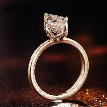 MUSHAN Luxury Custom 14K 18K Gold Rings Band Jewelry With Moissanite Diamond Lab Grown Gemstones Diamond Wedding Ring For Women
