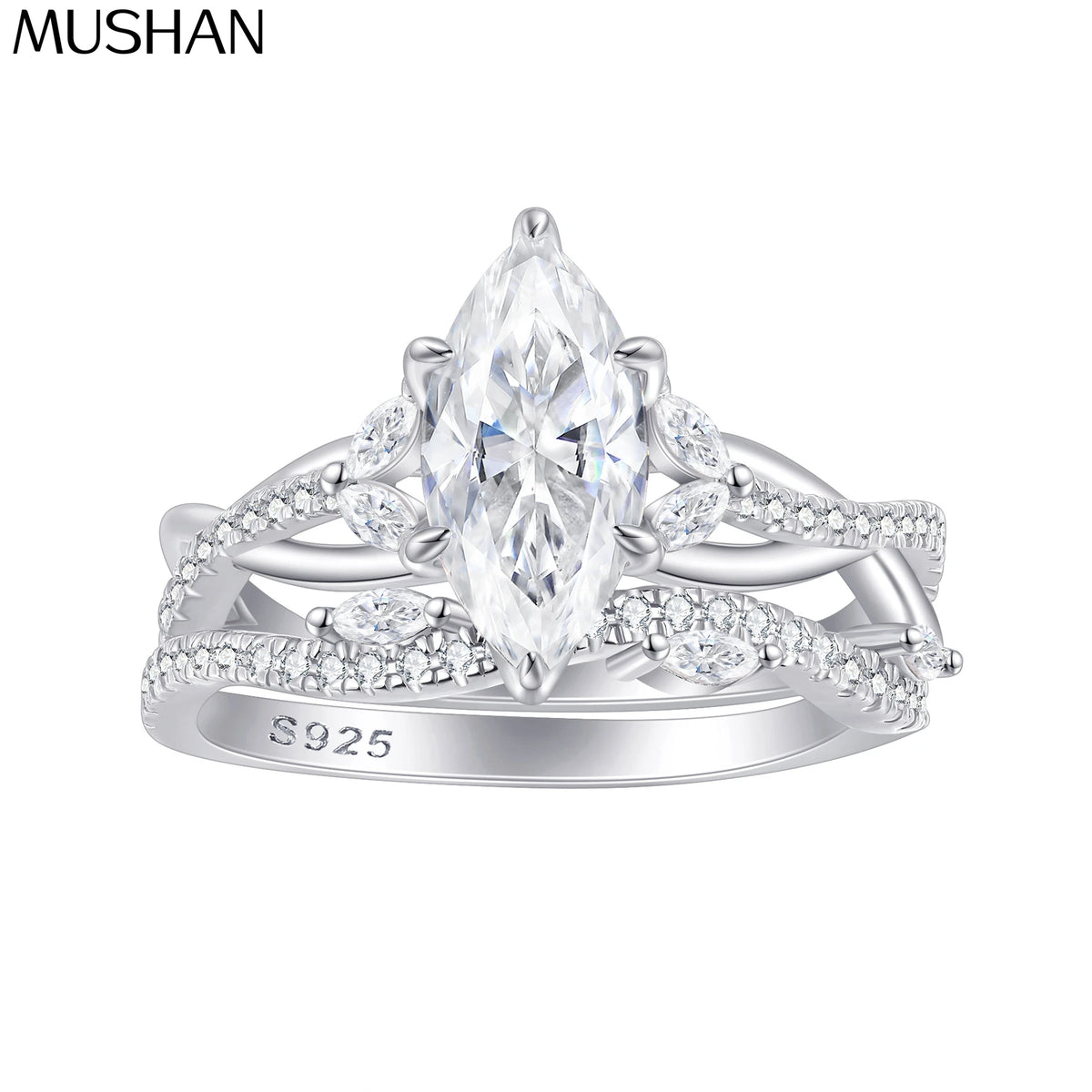 MuShan Designer Jewelry 925 Sterling Silver Ring Zircon 7A Round Daytime for Girlfriend 18K Real Gold Plated Fine Jewelry Rings