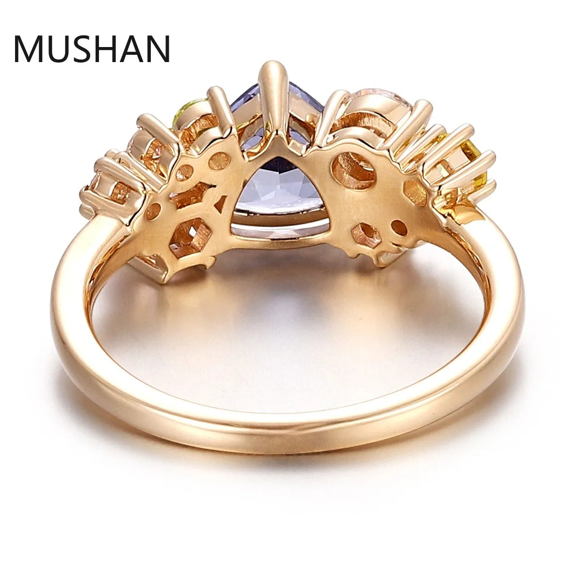MUSHAN Luxury Custom 14K 18K Gold Rings Band Jewelry With Moissanite Diamond Lab Grown Gemstones Diamond Wedding Ring For Women