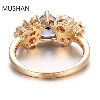 MUSHAN Luxury Custom 14K 18K Gold Rings Band Jewelry With Moissanite Diamond Lab Grown Gemstones Diamond Wedding Ring For Women