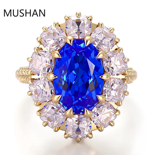 MUSHAN Luxury Custom 14K 18K Gold Rings Band Jewelry With Moissanite Diamond Lab Grown Gemstones Diamond Wedding Ring For Women