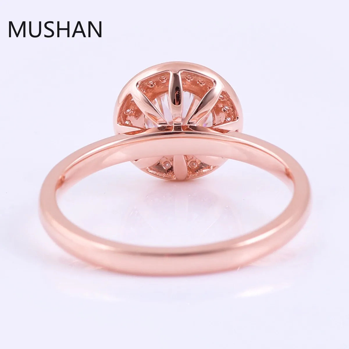 MUSHAN Luxury Custom 14K 18K Gold Rings Band Jewelry With Moissanite Diamond Lab Grown Gemstones Diamond Wedding Ring For Women