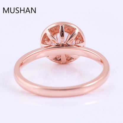 MUSHAN Luxury Custom 14K 18K Gold Rings Band Jewelry With Moissanite Diamond Lab Grown Gemstones Diamond Wedding Ring For Women