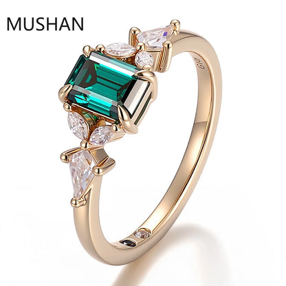 Bague de mariage MUSHAN en or 14K ou 18K pour femme, bijou de luxe personnalisable avec diamant moissanite et pierres précieuses de laboratoire