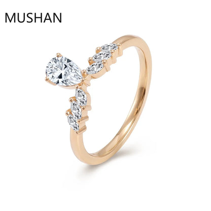 MUSHAN Luxury Custom 14K 18K Gold Rings Band Jewelry With Moissanite Diamond Lab Grown Gemstones Diamond Wedding Ring For Women