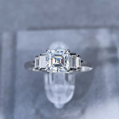 MuShan Designer Jewelry 925 Sterling Silver Ring VVS Moissanite Valentine Ring for Sister 18K Gold Plated MST Patent Jewellery