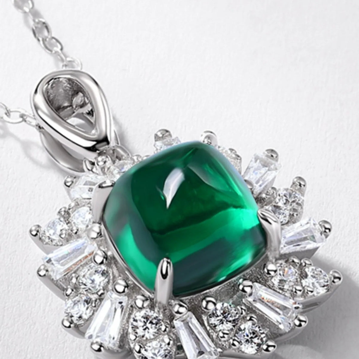 MUSHAN Luxury Jewelry 925 Sterling Silver Chain Pendant Necklace Lab Grown Emerald Ruby Gemstones Necklaces Pendants GRC Jewelry