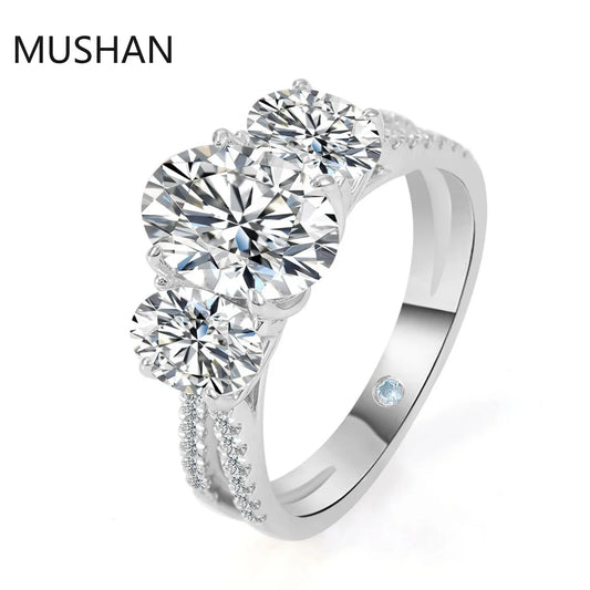 MUSHAN Luxury Custom 14K 18K Gold Rings Band Jewelry With Moissanite Diamond Lab Grown Gemstones Diamond Wedding Ring For Women