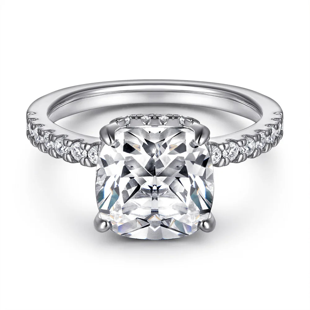 MuShan Jewelry 925 Sterling Silver Romantic Engagement Ring 5A Cubic Zirconia Rings Bands Anniversary Rings Bands  Women Gift