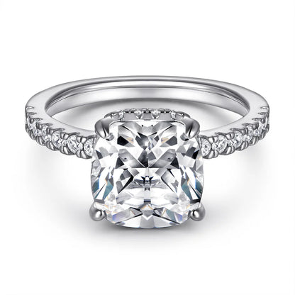 MuShan Jewelry 925 Sterling Silver Romantic Engagement Ring 5A Cubic Zirconia Rings Bands Anniversary Rings Bands  Women Gift