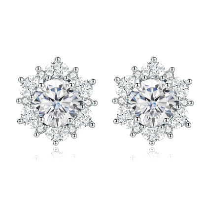 MuShan Jewelry 925 Sterling Silver Stud Earrings Dangle High Carbon Diamond Birthday Gift Modern Women Earring Fine Jewelry