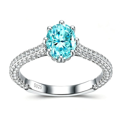 MUSHAN Custom Jewelry 925 Sterling Silver Ring 1.5 ct Lab Grown Gemstones Ruby Emerald Sapphire Rings Jewelry