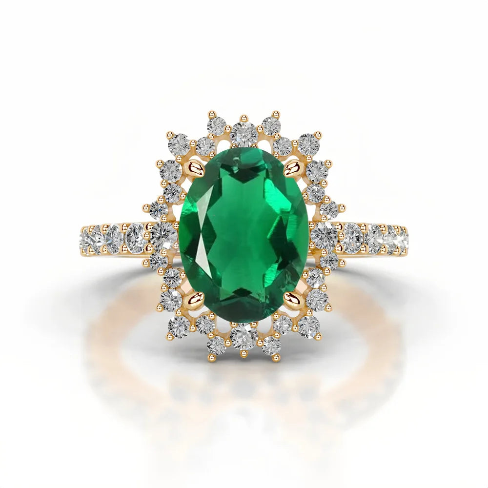 MUSHAN Bespoke Luxury Jewelry 925 Sterling Silver Ring Band Lab Grown Sapphire Ruby Emerald Ring for Women 18K Gold Plated Rings