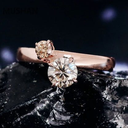 MUSHAN Luxury Custom 14K 18K Gold Rings Band Jewelry With Moissanite Diamond Lab Grown Gemstones Diamond Wedding Ring For Women