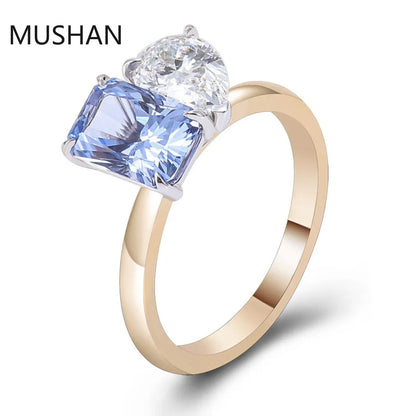 MUSHAN Luxury Custom 14K 18K Gold Rings Band Jewelry With Moissanite Diamond Lab Grown Gemstones Diamond Wedding Ring For Women