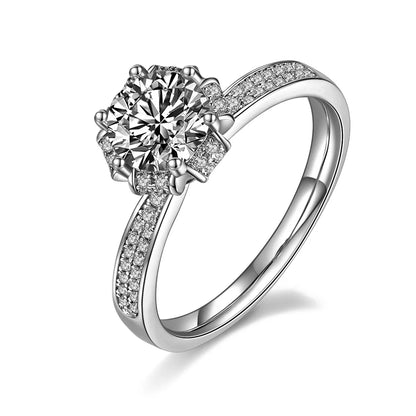 MuShan Jewelry 925 Sterling Silver Rings Bands Engagement Ring 5A Cubic Zirconia Valentine Timeless Anniversary  Women Gift