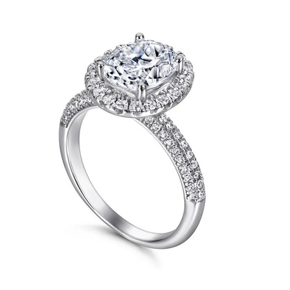 MuShan Jewelry 925 Sterling Silver Rings Bands Wedding Ring 7A Cubic Zirconia Rings Bands Engagement Anniversary  Women Gift
