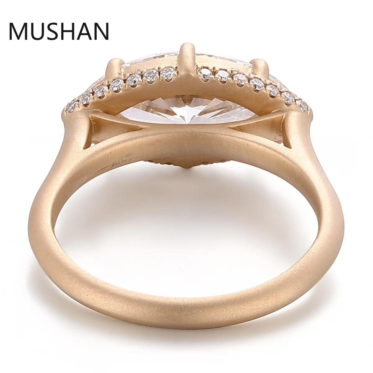 MUSHAN Luxury Custom 14K 18K Gold Rings Band Jewelry With Moissanite Diamond Lab Grown Gemstones Diamond Wedding Ring For Women