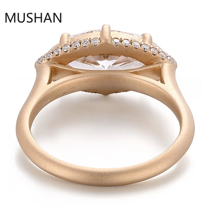 MUSHAN Luxury Custom 14K 18K Gold Rings Band Jewelry With Moissanite Diamond Lab Grown Gemstones Diamond Wedding Ring For Women