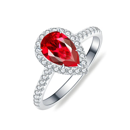 MuShan Jewelry 925 Sterling Silver Rings CMA Certificate Water Drop HCD Gemstones Emerald Sapphire Women Ring Band Fine Jewelry