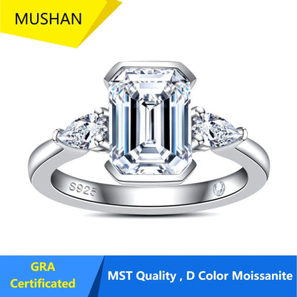 MUHAN Luxury Jewelry  925 Sterling Silver Ring Wedding Band  Women GRA Certificate Moissanite Diamond Rings D Color Fine Jewelry