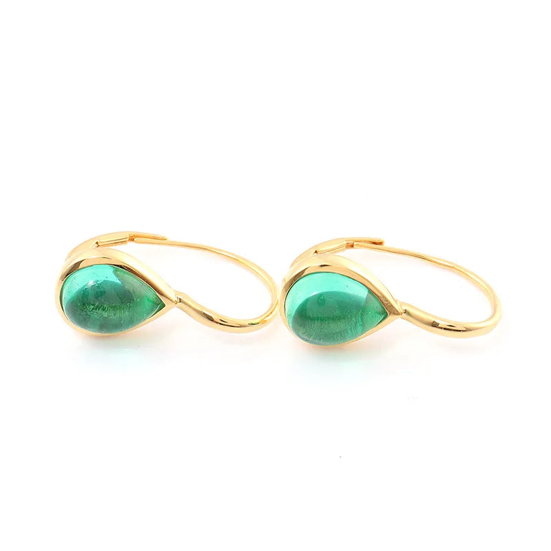MUSHAN Custom Jewelry 14k 18k Gold 925 Sterling Silver Stud Drop Earrings Lab Grown Emerald Women Pendant Earrings Gold Jewelry