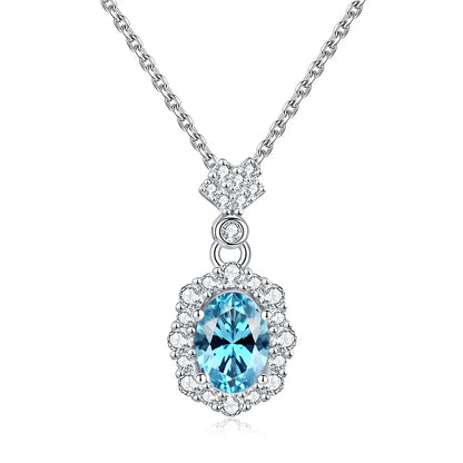 MuShan Jewelry 925 Sterling Silver Necklace Pendant Chain HCD Diamonds Anniversary Gift Luxury Jewelry Women Necklaces Jewelry