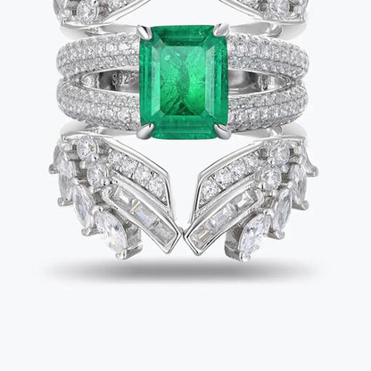 Anillo de plata de ley 925 de MuShan Luxury Jewelry, anillo radiante y elegante con rubí cultivado en laboratorio para mujer, anillos de aniversario chapados en oro de 18 quilates