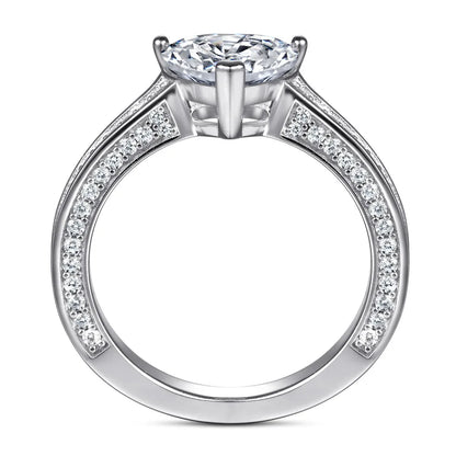 MuShan Jewelry 925 Sterling Silver Rings Bands Engagement Ring 7A Cubic Zirconia Rings Bands Dainty Anniversary  Women Gift