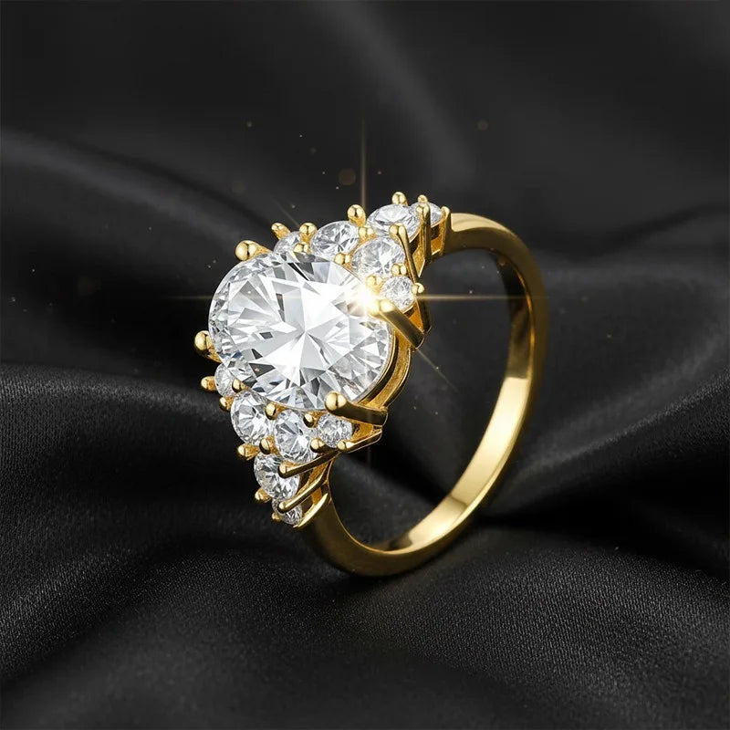 Anillo de banda de plata de ley 925 de lujo MUSHAN para mujer, sortija con diamante de moissanita, esmeralda y certificado GRA, color D, joyería fina
