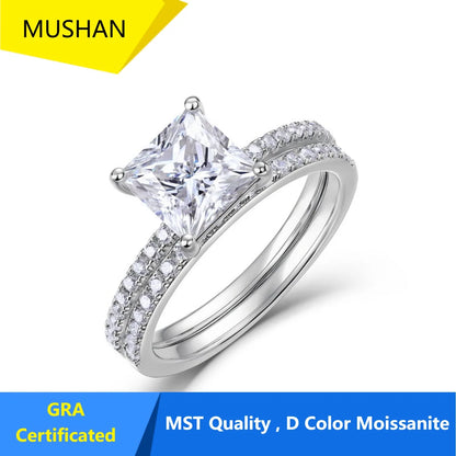 MUHAN Luxury Jewelry  925 Sterling Silver Ring Wedding Band  Women GRA Certificate Moissanite Diamond Rings D Color Fine Jewelry