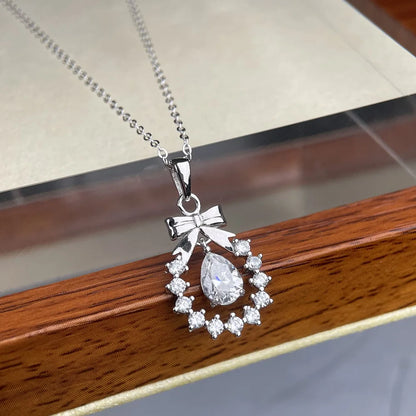 Collar de plata de ley 925 de la marca MuShan, corto, con moissanita de 2 quilates, regalo para mujer y para el Día de la Madre, chapado en oro, patente MST, corto
