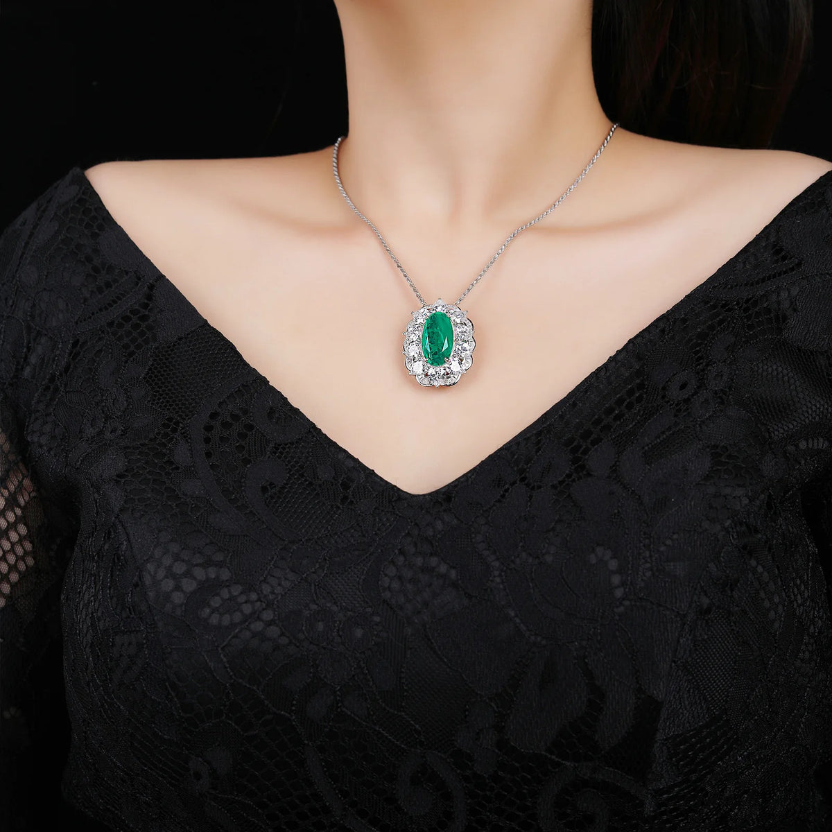 Collar MuShan Luxury Jewelry de plata de ley 925 con rubí cultivado en laboratorio de talla marquesa, para uso diario, para mujer, chapado en oro de 18K, para aniversario