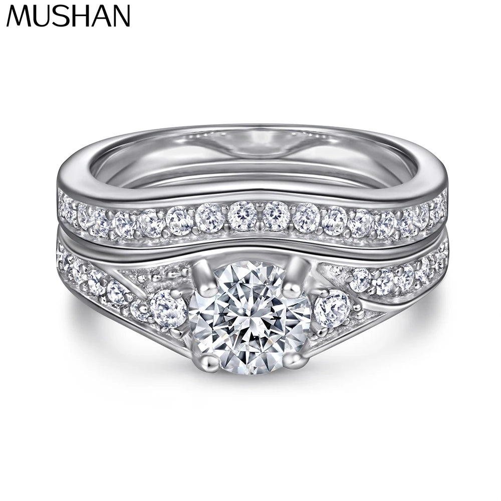Anillo de plata de ley 925 con circonita 7A corte cojín de MuShan Luxury Jewelry, chapado en oro auténtico de 18 quilates, joya fina para esposa, estilo de día