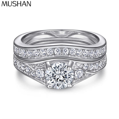 Anillo de plata de ley 925 con circonita 7A corte cojín de MuShan Luxury Jewelry, chapado en oro auténtico de 18 quilates, joya fina para esposa, estilo de día