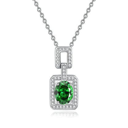 MuShan Jewelry 925 Sterling Silver Necklace Pendant Chain HCD Diamonds Bachelorette Gift Daughter Gift Women Necklaces Jewelry