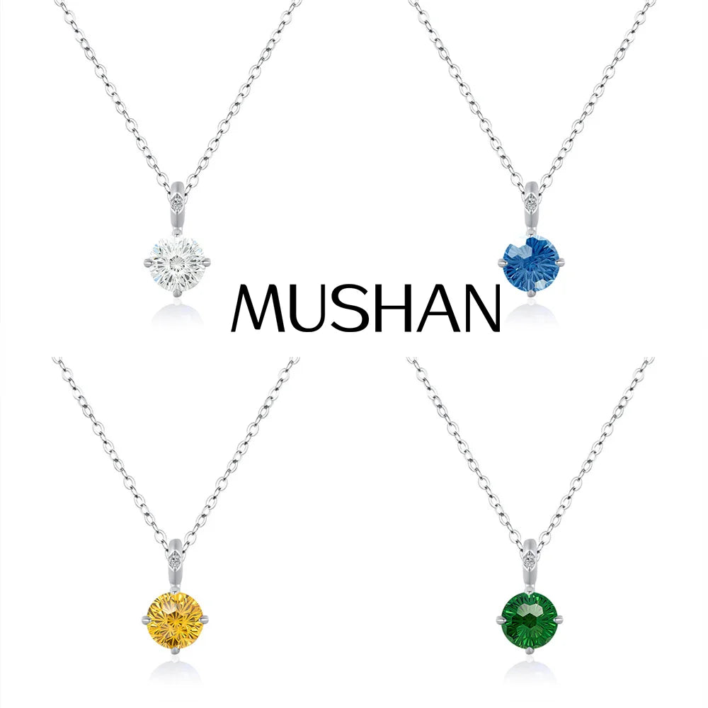 MuShan Jewelry 925 Sterling Silver Necklace Pendant Chain HCD Diamonds Engagement Party Romantic Style Women Necklaces Jewelry