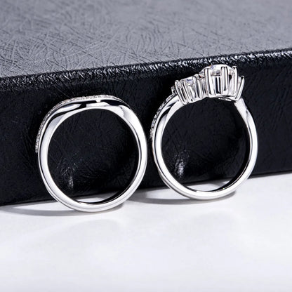 MUSHAN Luxury Jewelry 925 Sterling Silver Ring Band Women GRA Certificated Moissanite Diamond Emerald D Color Rings Fine Jewelry