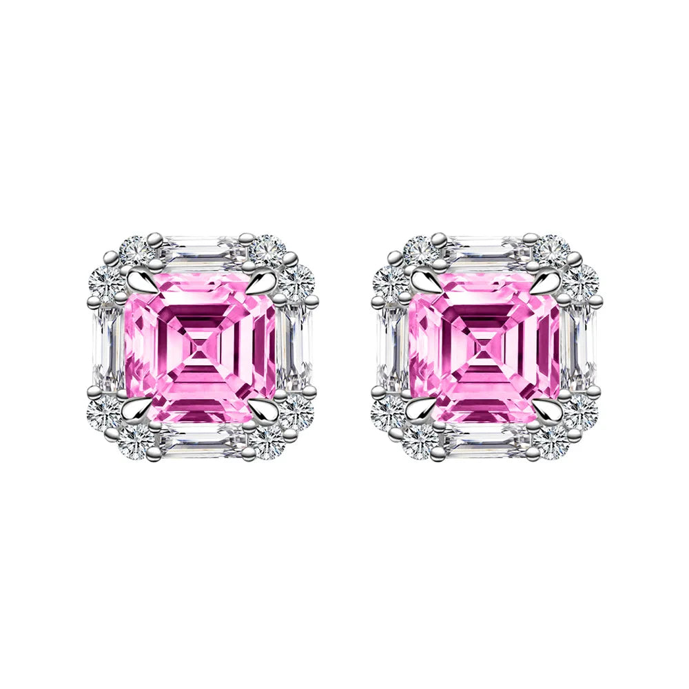 MUSHAN Brand Jewelry 2023 New 6*6mm Asche Square Sugar Stud Earrings For Women S925 Pure Silver Ear Jewelry Fashionable