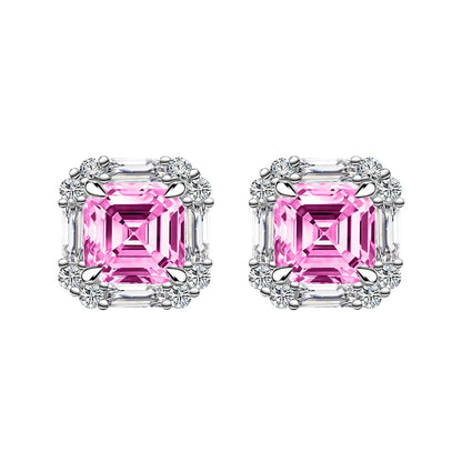 MUSHAN Brand Jewelry 2023 New 6*6mm Asche Square Sugar Stud Earrings For Women S925 Pure Silver Ear Jewelry Fashionable