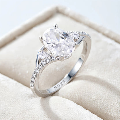 Anillo de plata de ley 925 marca MuShan, con circonita de grado 5A, estilo princesa romántico para chicas, chapado en rodio, joyería fina.