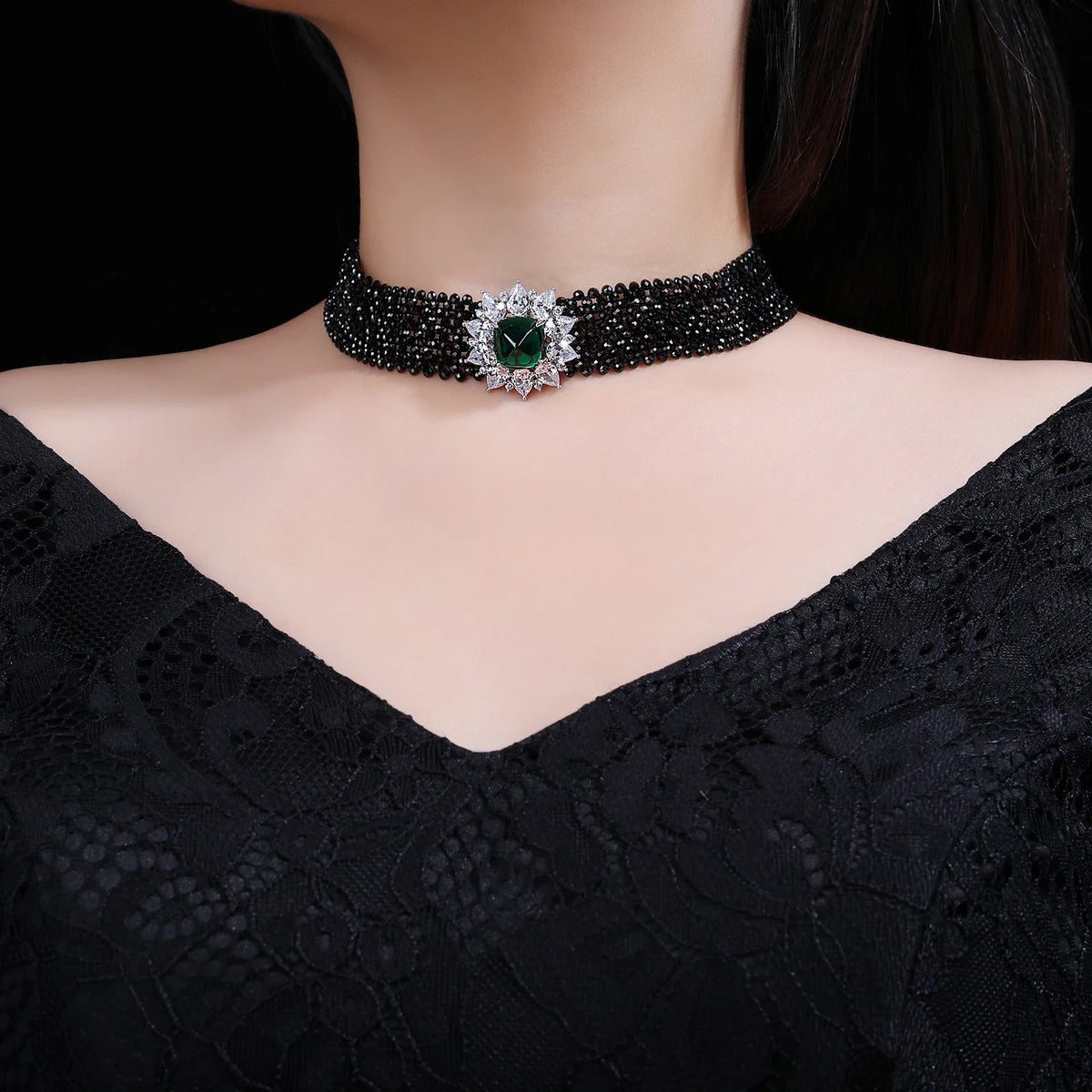 Collar de plata de ley 925 de la marca MuShan, con esmeralda creada en laboratorio de corte ovalado, regalo elegante para mujer, chapado en oro de 18 quilates, collar de aniversario