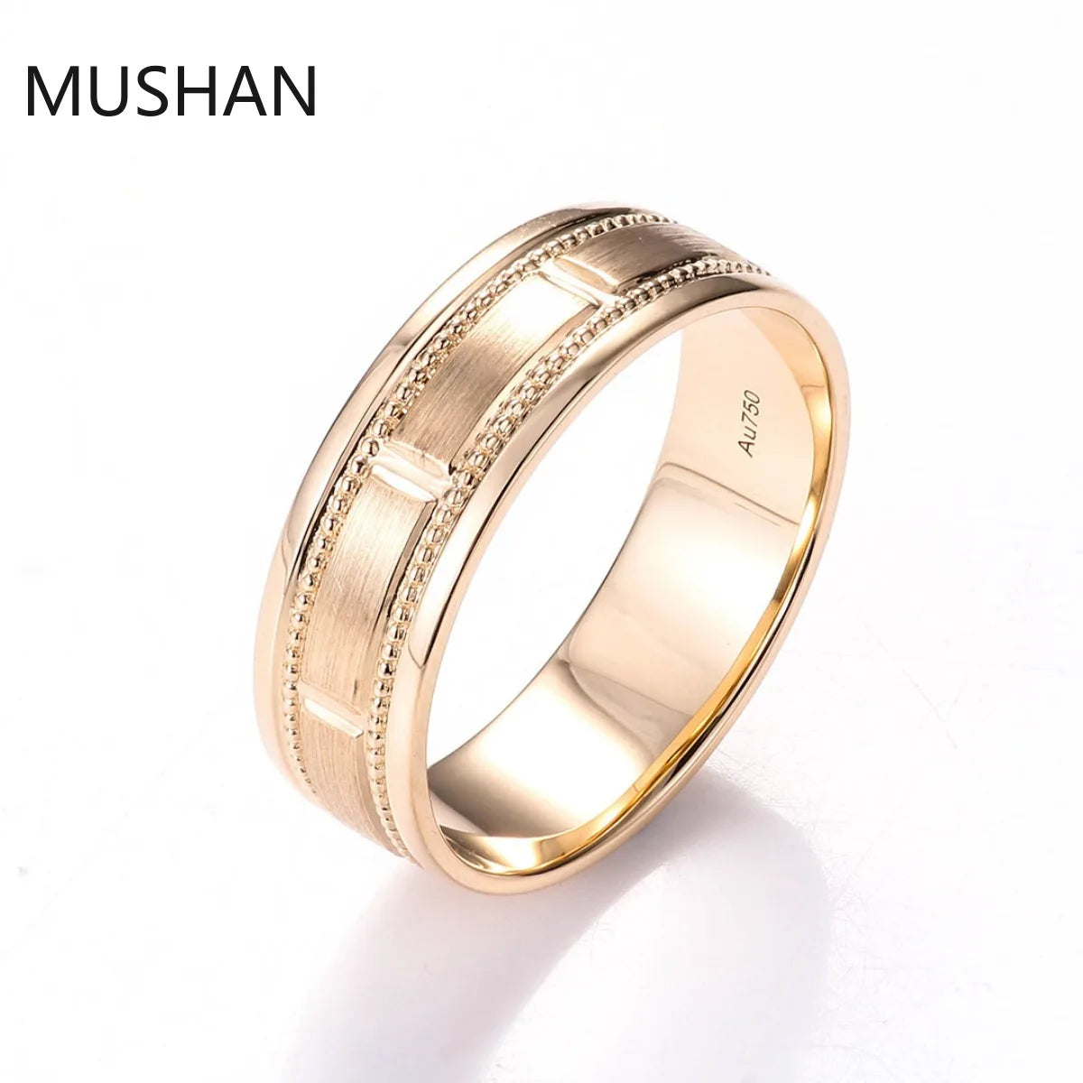 MUSHAN Luxury Custom 14K 18K Gold Rings Band Jewelry With Moissanite Diamond Lab Grown Gemstones Diamond Wedding Ring For Women
