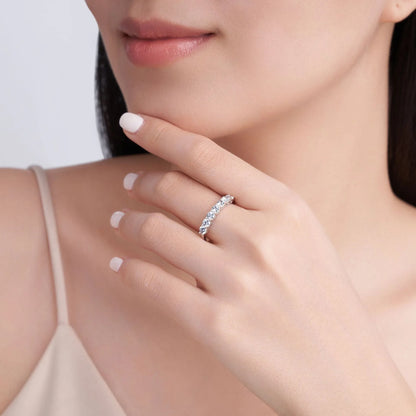 MUSHAN Luxury Jewelry 925 Sterling Silver Ring Band Women GRA Certificated Moissanite Diamond Emerald D Color Rings Fine Jewelry